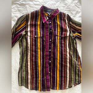 Lauren by Ralph Lauren shirt, size L (Large). multicolored pattern, buttons